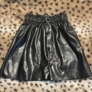 Black Faux Leather Skirt, girls size 9Y